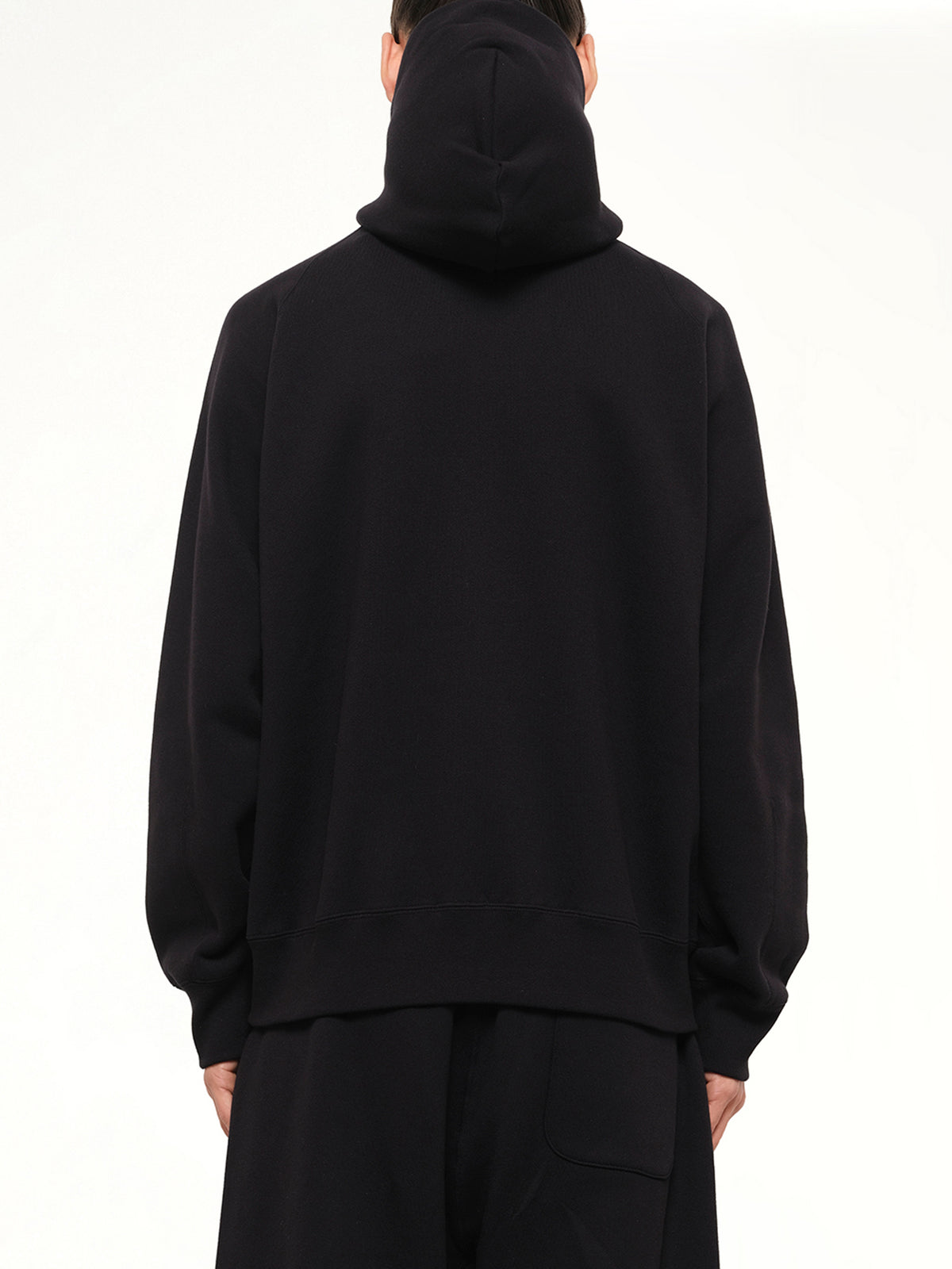 Cotton Jersey Hoodie in Black