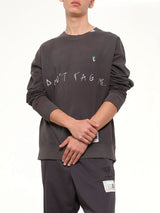 Don'T Tag Me. Printed Sweatshirt in Black