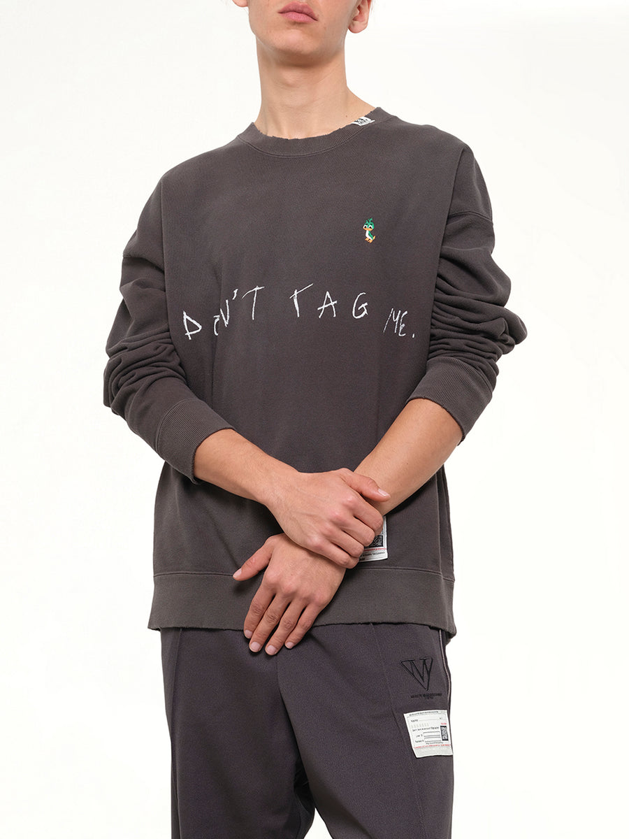 Don'T Tag Me. Printed Sweatshirt in Black