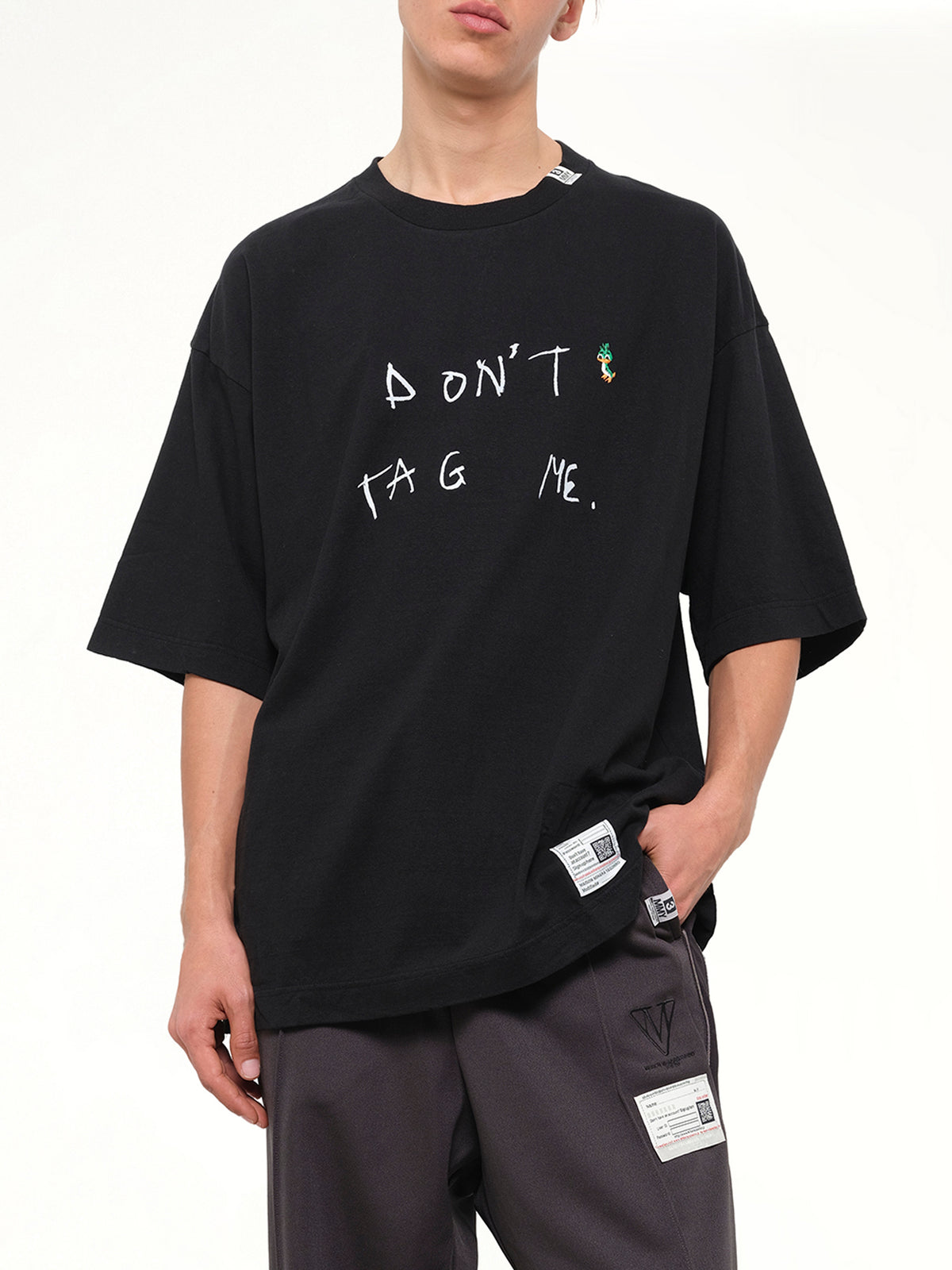 Don'T Tag Me. Printed T-Shirt in Black