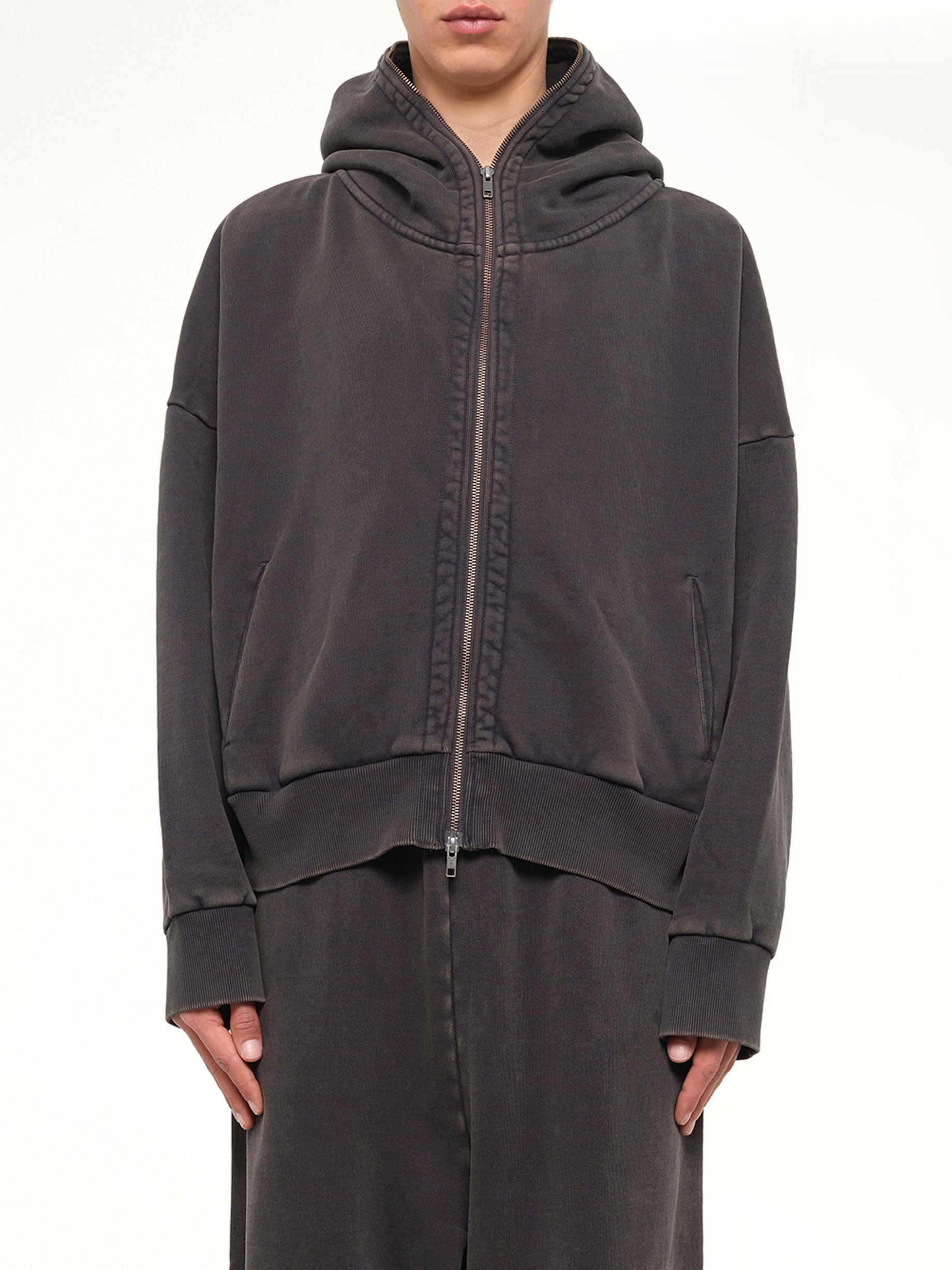Eternal Zip Hoodie in Washed Black