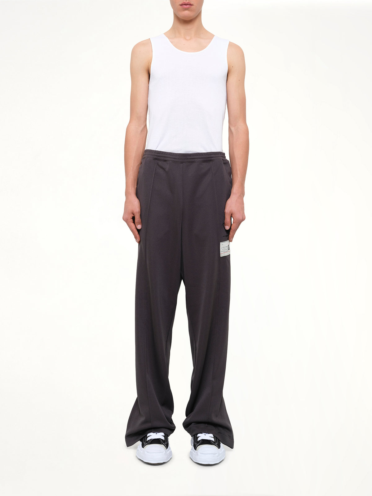 Folded Track Pants in Black