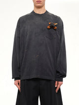 Gas Mask Bear Long Sleeve T-Shirt in Black