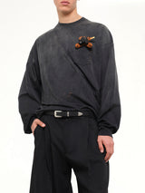 Gas Mask Bear Long Sleeve T-Shirt in Black