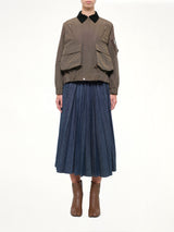 Grosgrain Bonding Blouson in Brown/Dark Khaki