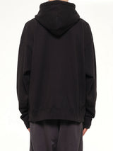 Leon Printed Sweat Hoodie in Black