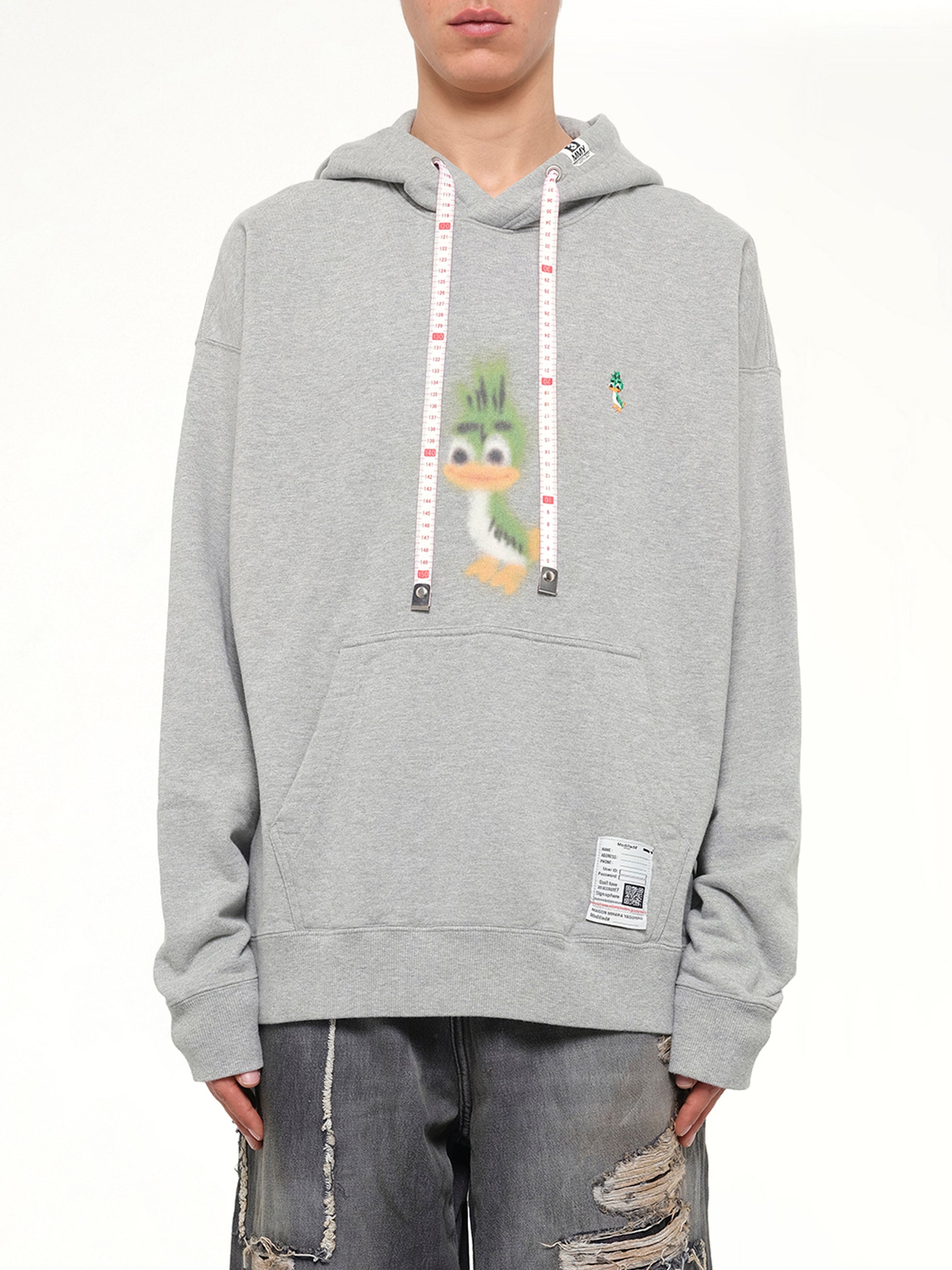 Leon Printed Sweat Hoodie in Gray