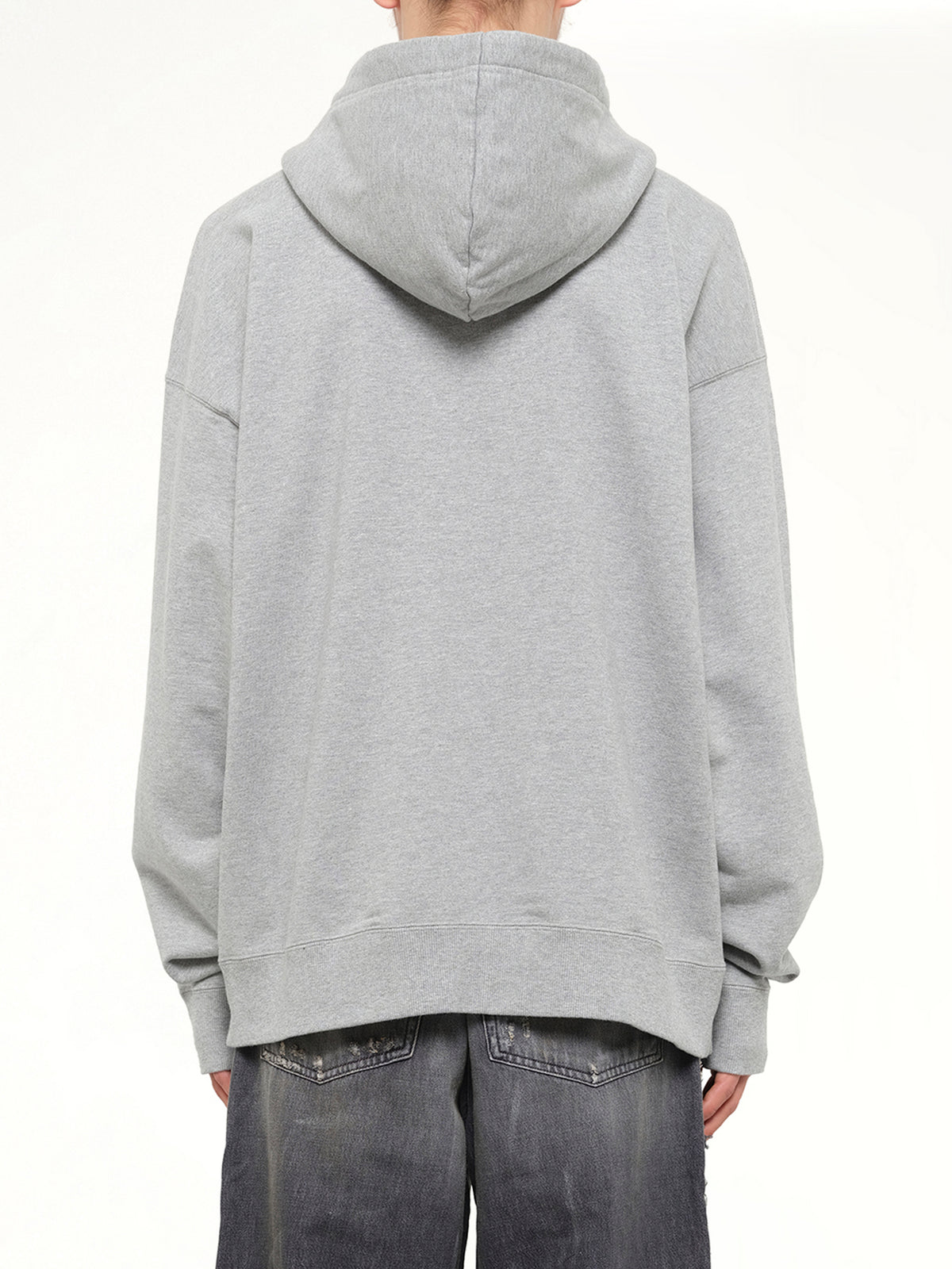 Leon Printed Sweat Hoodie in Gray