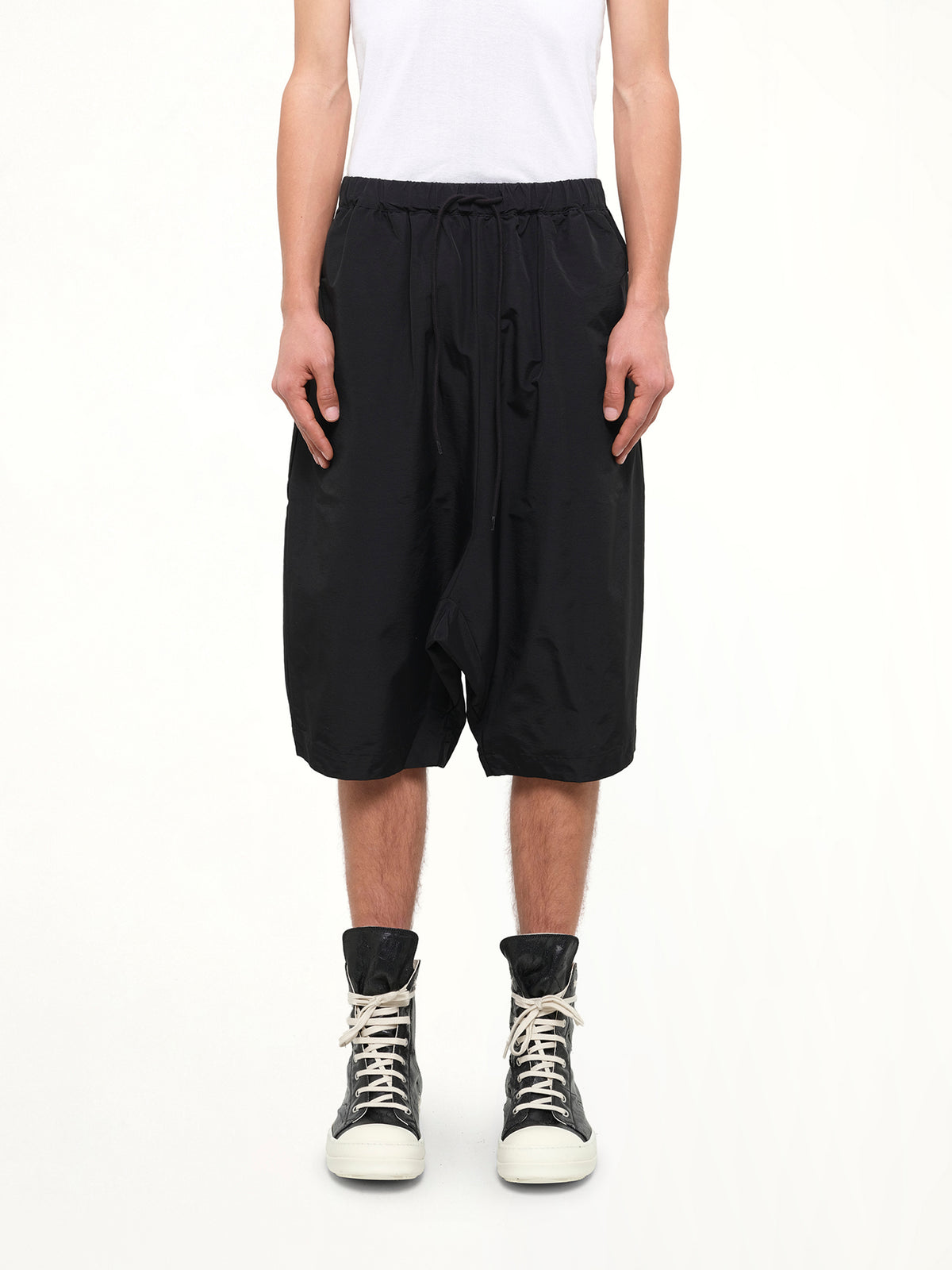 Nylon Taper Short in Black