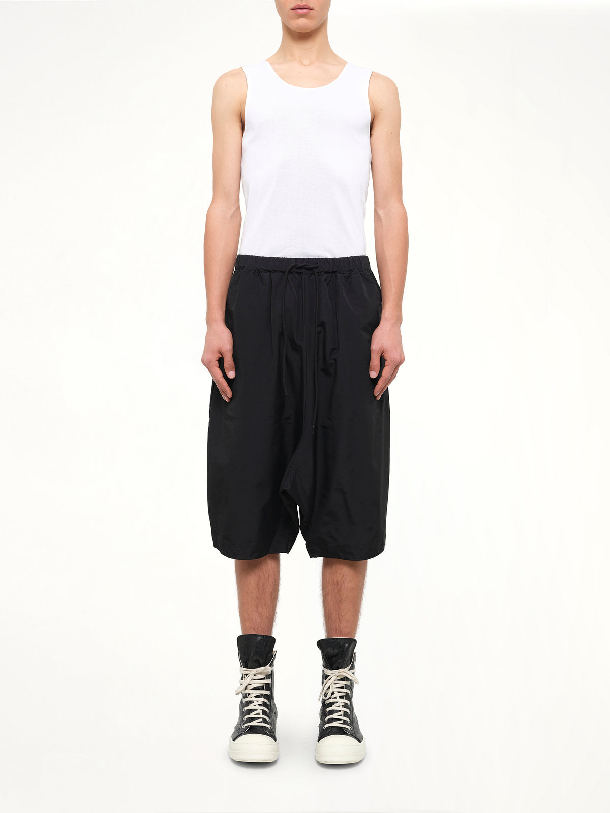 Nylon Taper Short in Black