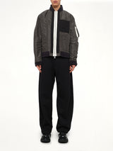 Nylon Twill x Rip Stop Reversible Blouson in Black/Dark Khaki