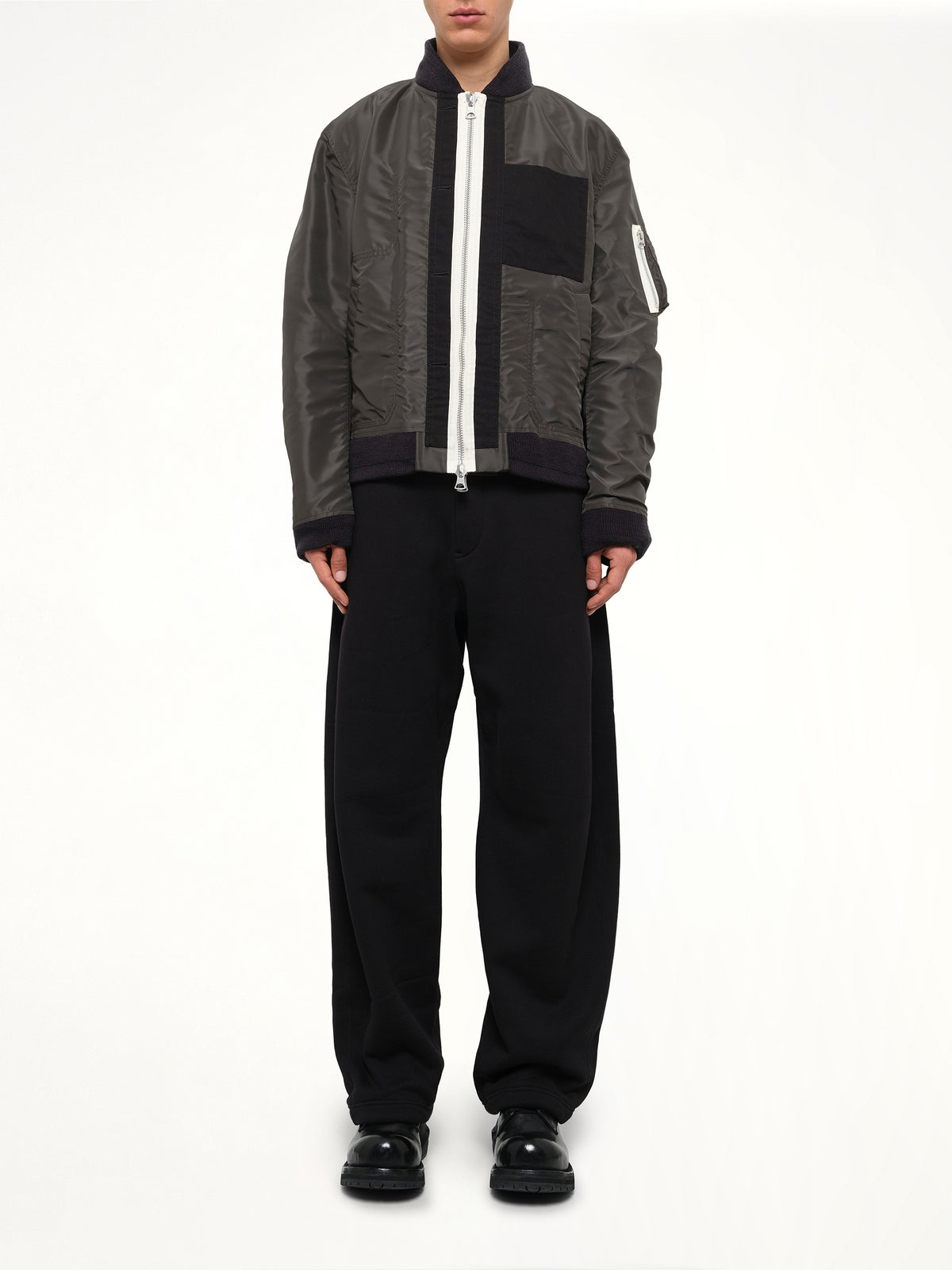 Nylon Twill x Rip Stop Reversible Blouson in Black/Dark Khaki