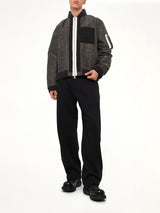 Nylon Twill x Rip Stop Reversible Blouson in Black/Dark Khaki