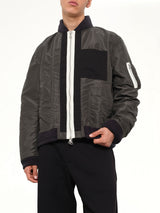 Nylon Twill x Rip Stop Reversible Blouson in Black/Dark Khaki