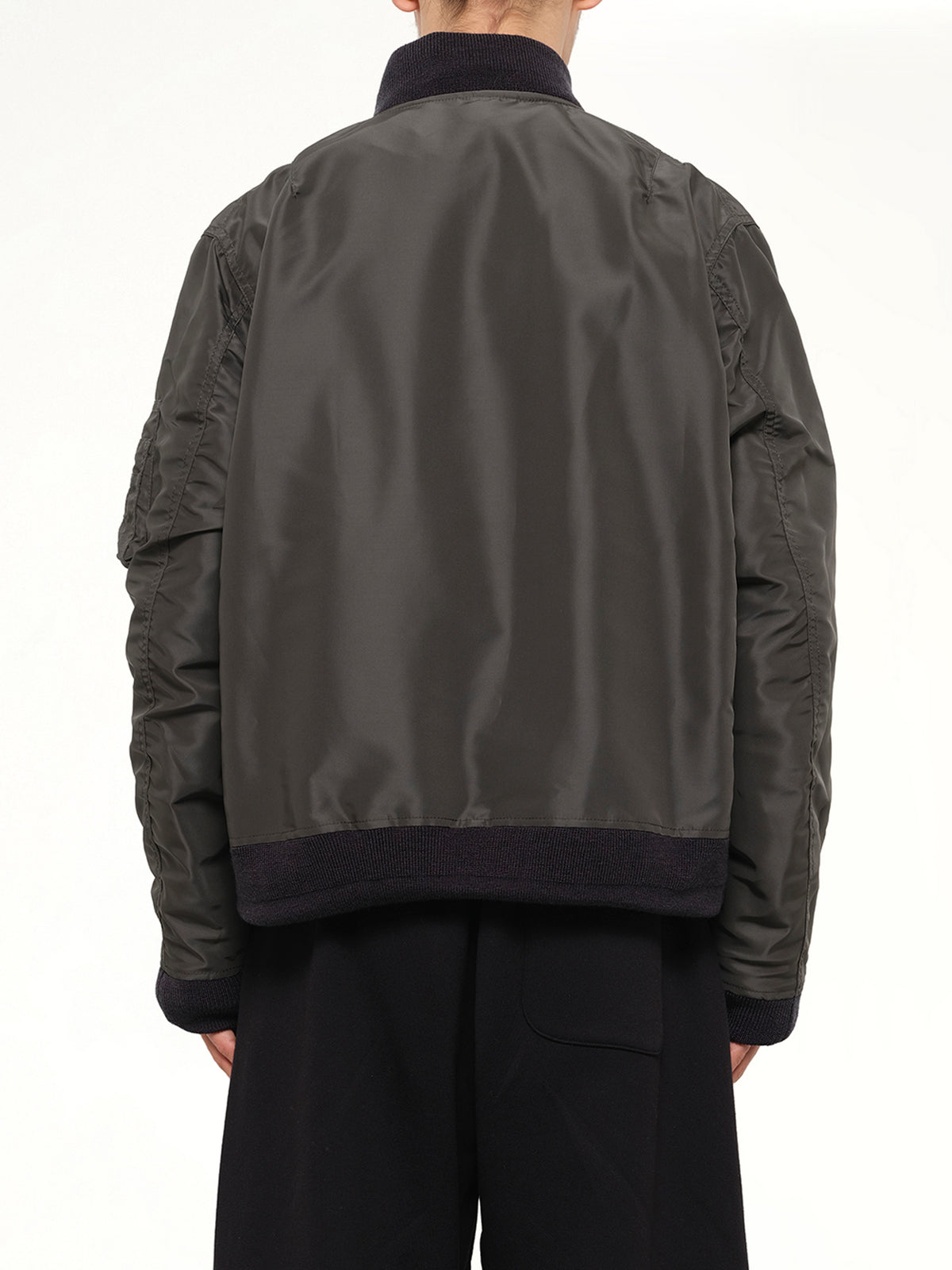 Nylon Twill x Rip Stop Reversible Blouson in Black/Dark Khaki