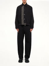 Nylon Twill x Rip Stop Reversible Blouson in Black/Dark Khaki