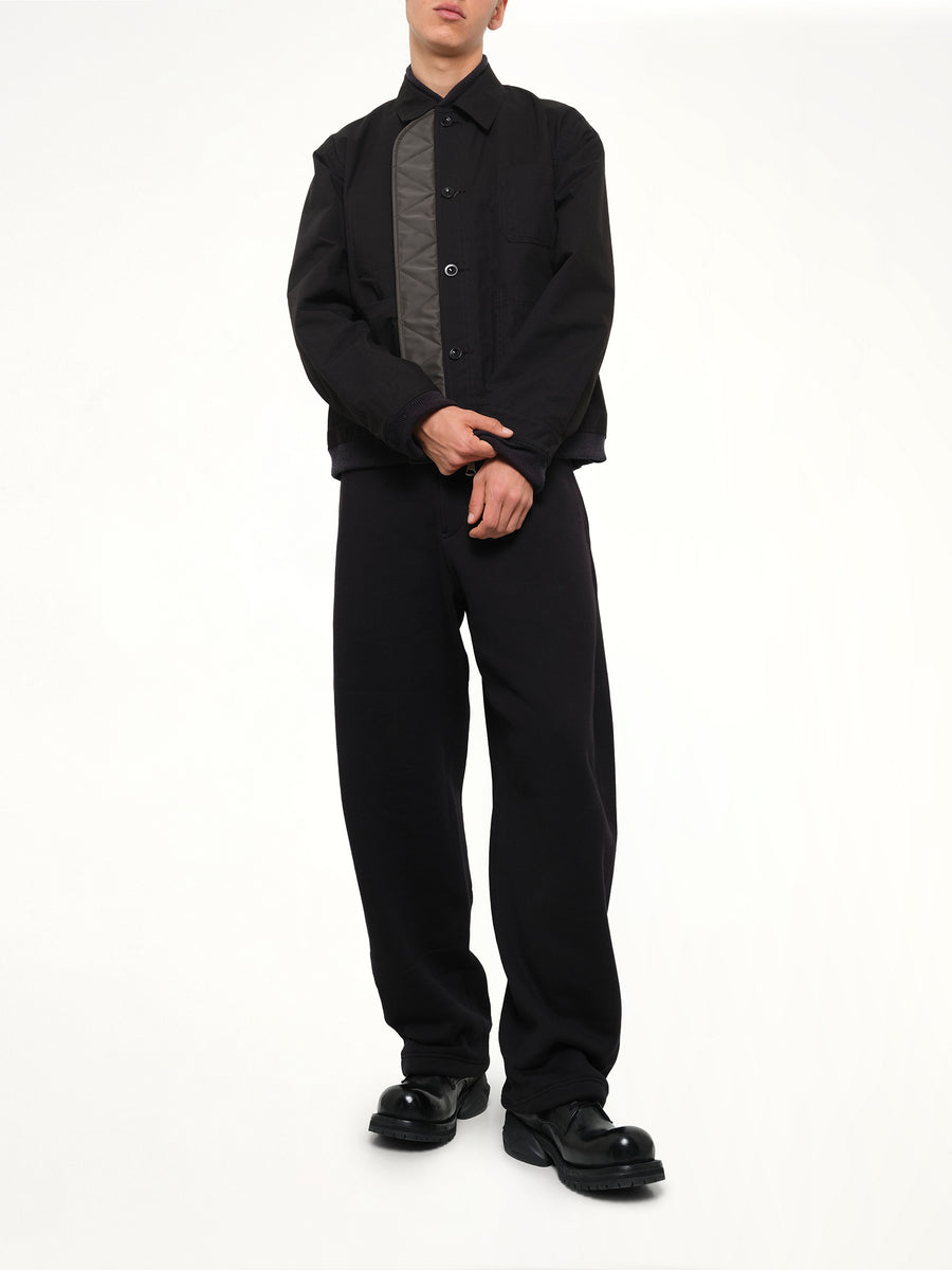 Nylon Twill x Rip Stop Reversible Blouson in Black/Dark Khaki