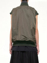 Nylon Twill x Suiting Vest in Navy/Dark Khaki