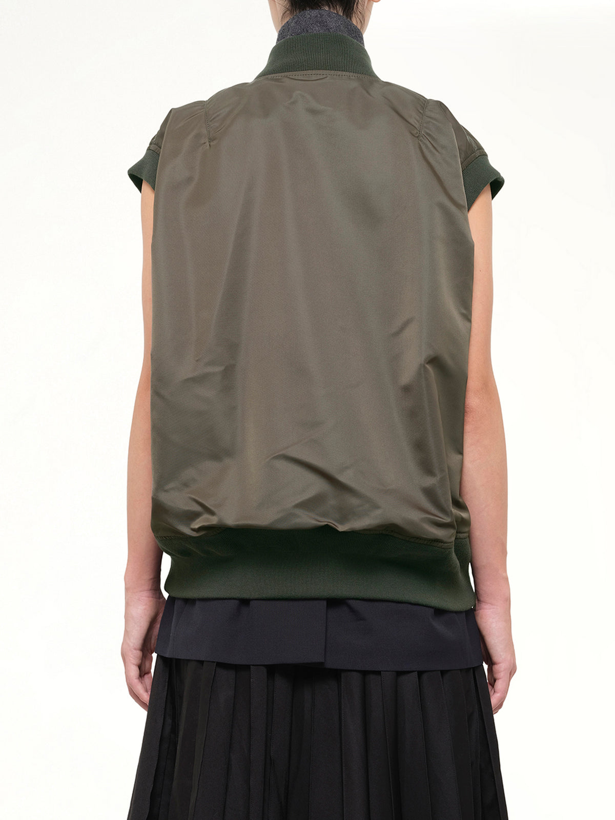 Nylon Twill x Suiting Vest in Navy/Dark Khaki
