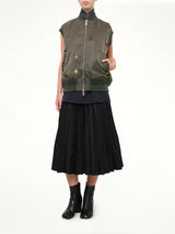 Nylon Twill x Suiting Vest in Navy/Dark Khaki