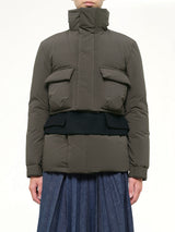 Puffer Jacket in Khaki/Navy