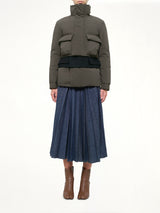 Puffer Jacket in Khaki/Navy