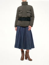 Puffer Jacket in Khaki/Navy