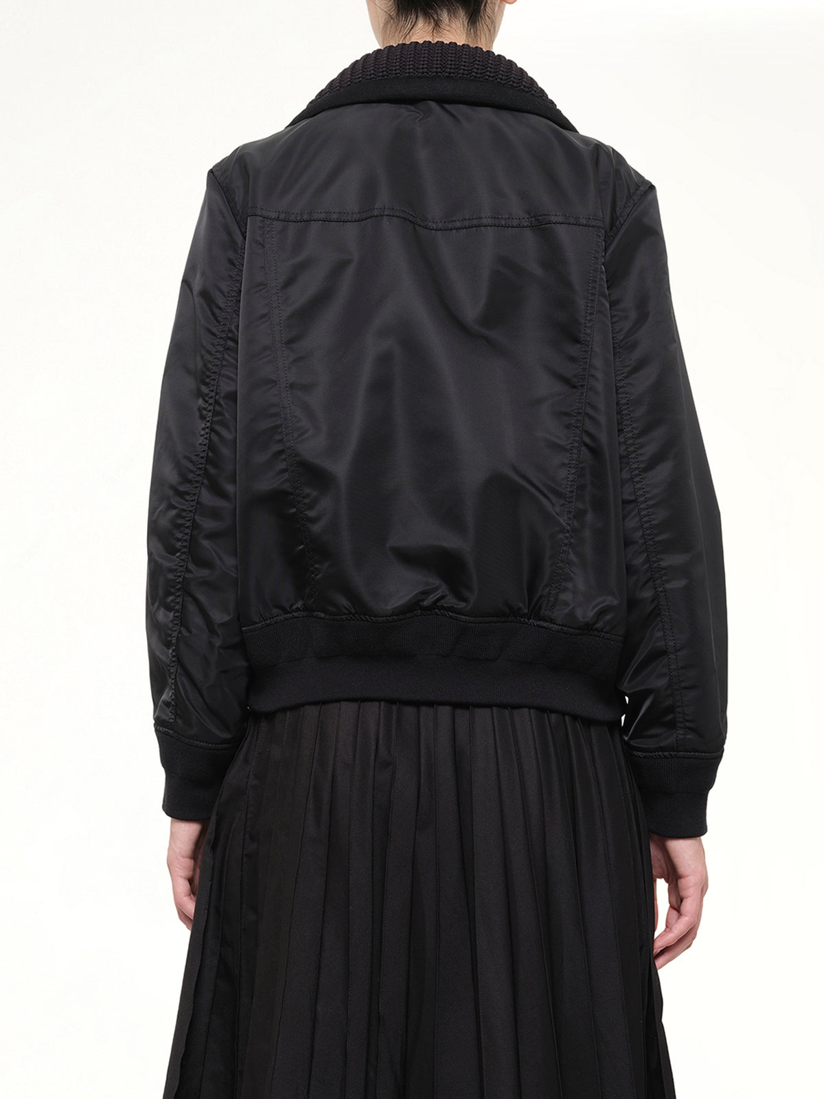 Runway Nylon Twill x Wool Melton Blouson in Black