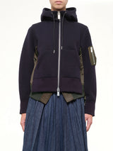 Runway Sponge Sweat Hoodie in Navy/Dark Khaki