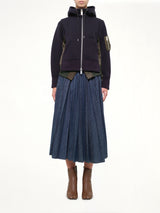 Runway Sponge Sweat Hoodie in Navy/Dark Khaki