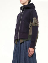 Runway Sponge Sweat Hoodie in Navy/Dark Khaki