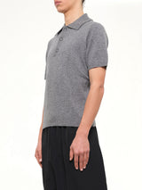 Short Sleeve Knit Polo in Concrete