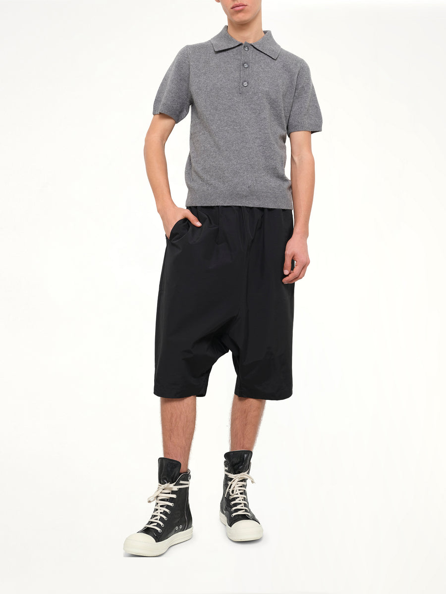 Short Sleeve Knit Polo in Concrete