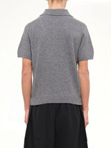 Short Sleeve Knit Polo in Concrete