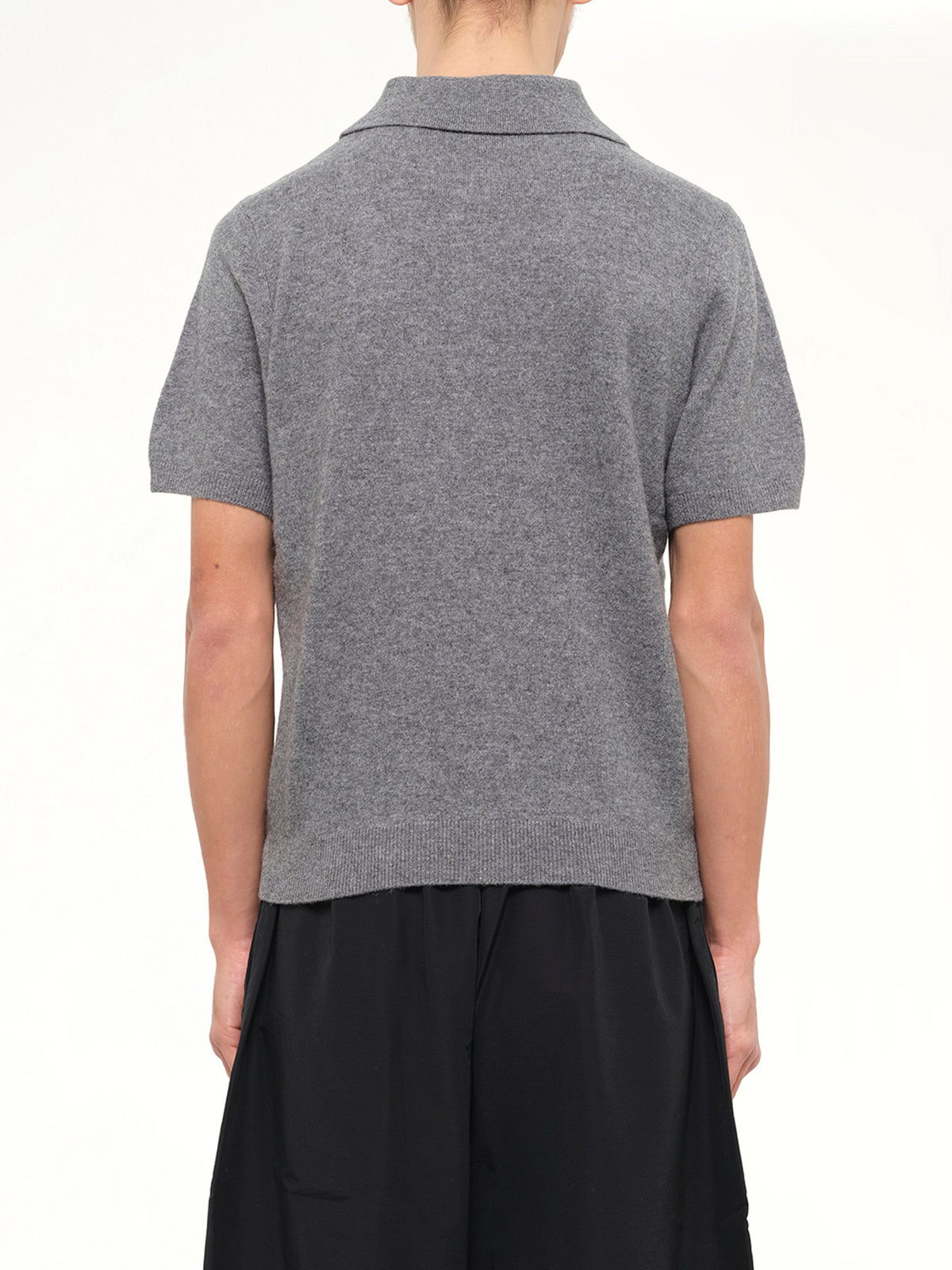 Short Sleeve Knit Polo in Concrete