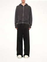 Slim Zip Up in Washed Black