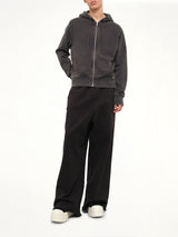 Slim Zip Up in Washed Black
