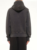 Slim Zip Up in Washed Black