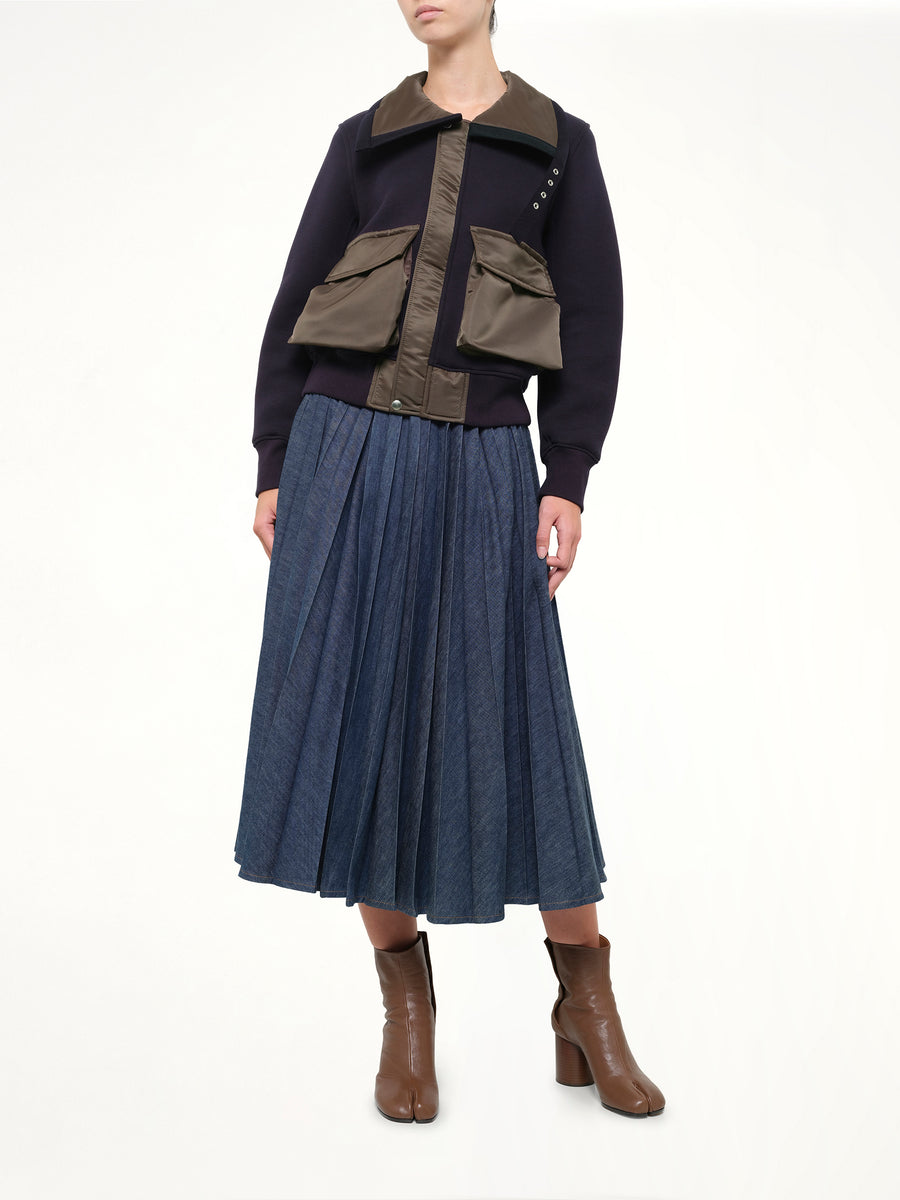 Sponge Sweat Blouson in Navy/Dark Khaki