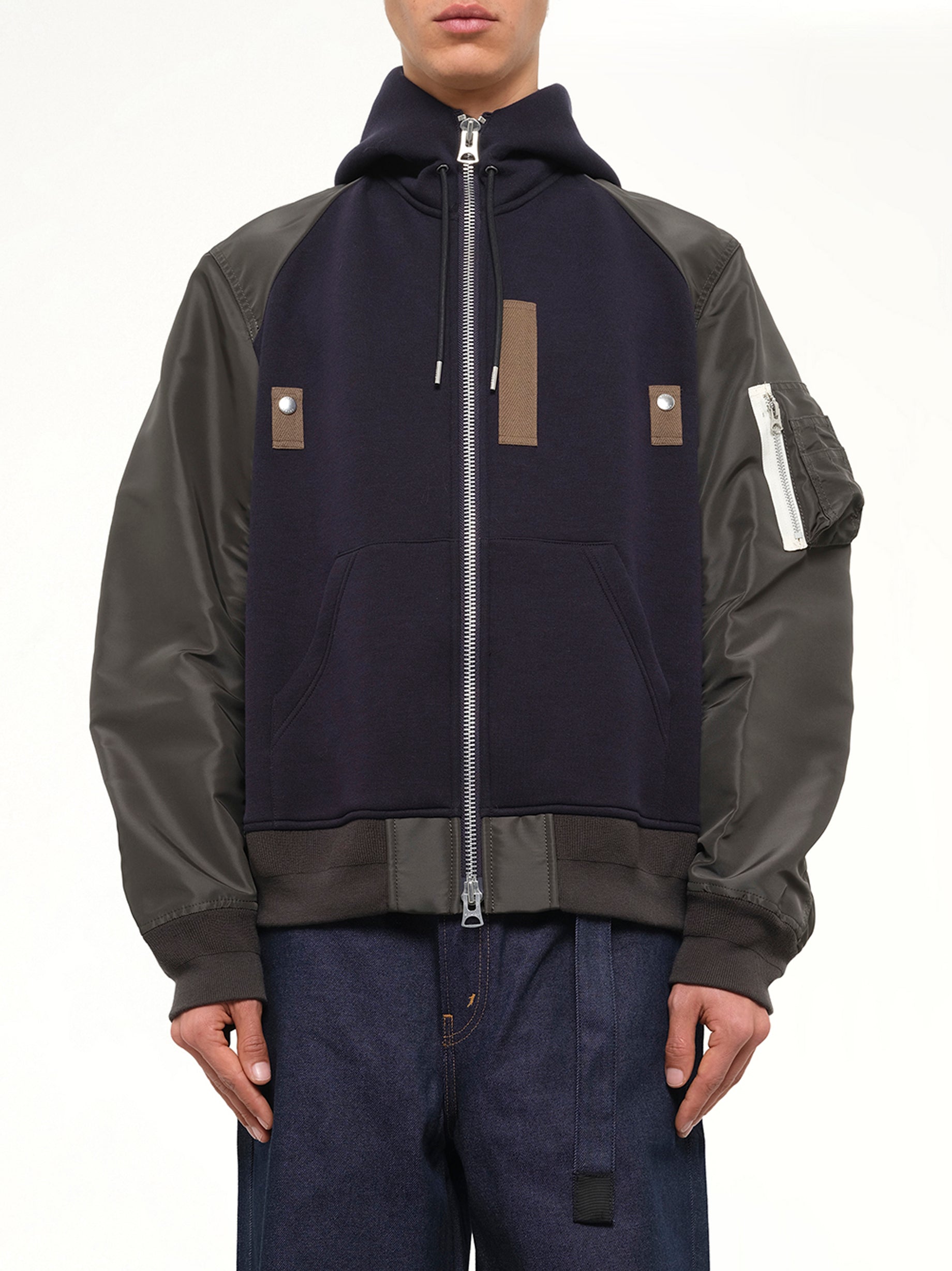 Sponge Sweat Hoodie in Navy/Dark Khaki