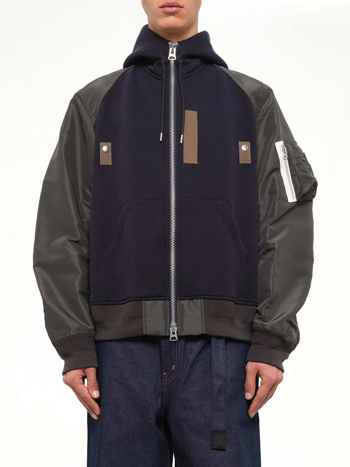 Sponge Sweat Hoodie in Navy/Dark Khaki