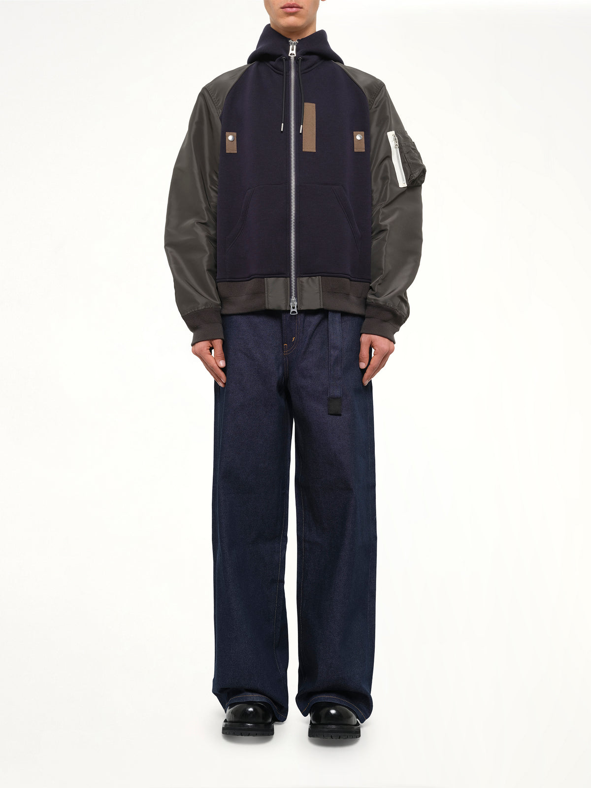 Sponge Sweat Hoodie in Navy/Dark Khaki