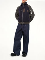 Sponge Sweat Hoodie in Navy/Dark Khaki