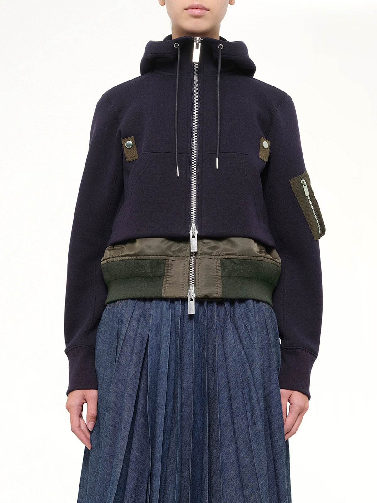 Sponge Sweat Hoodie in Navy/Dark Khaki