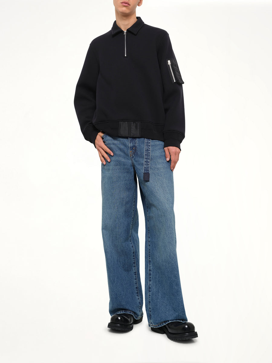 Sponge Sweat Polo Shirt in Black