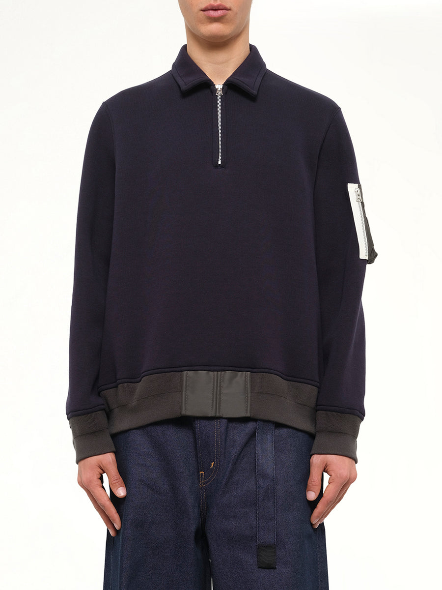 Sponge Sweat Polo Shirt in Navy/Dark Khaki