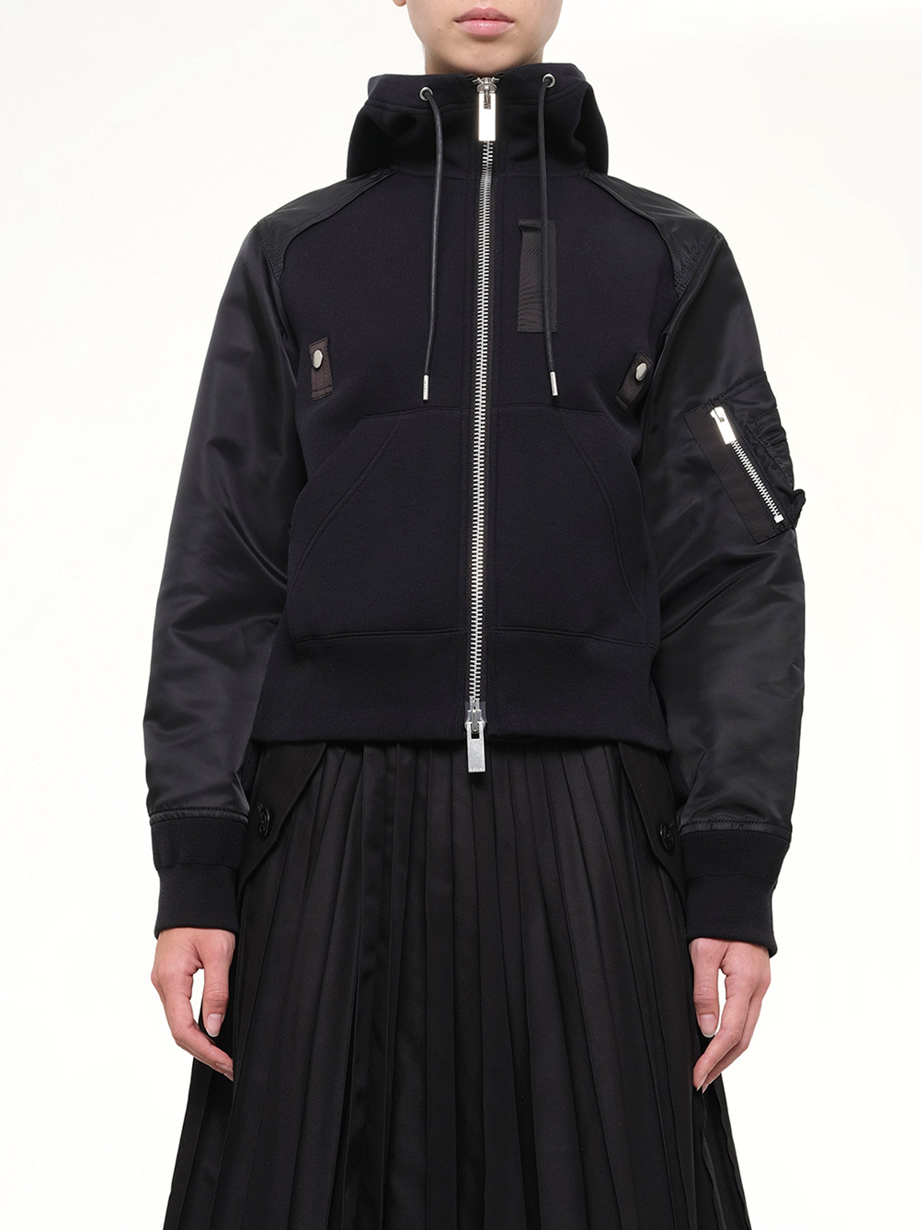 Sponge Sweat Zip Hoodie in Black