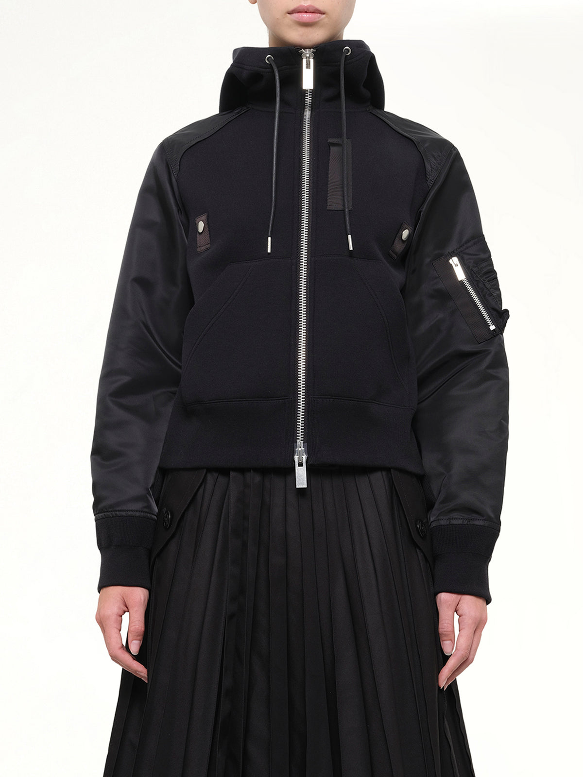 Sponge Sweat Zip Hoodie in Black