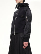 Sponge Sweat Zip Hoodie in Black
