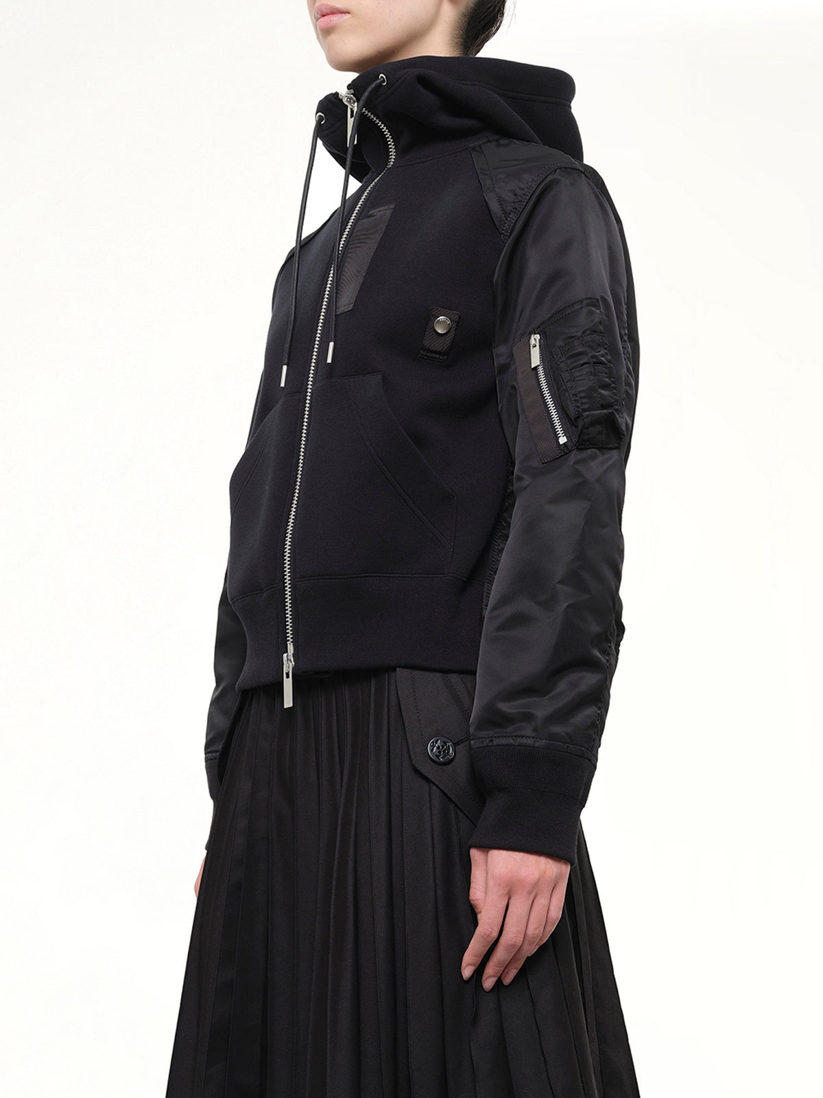 Sponge Sweat Zip Hoodie in Black